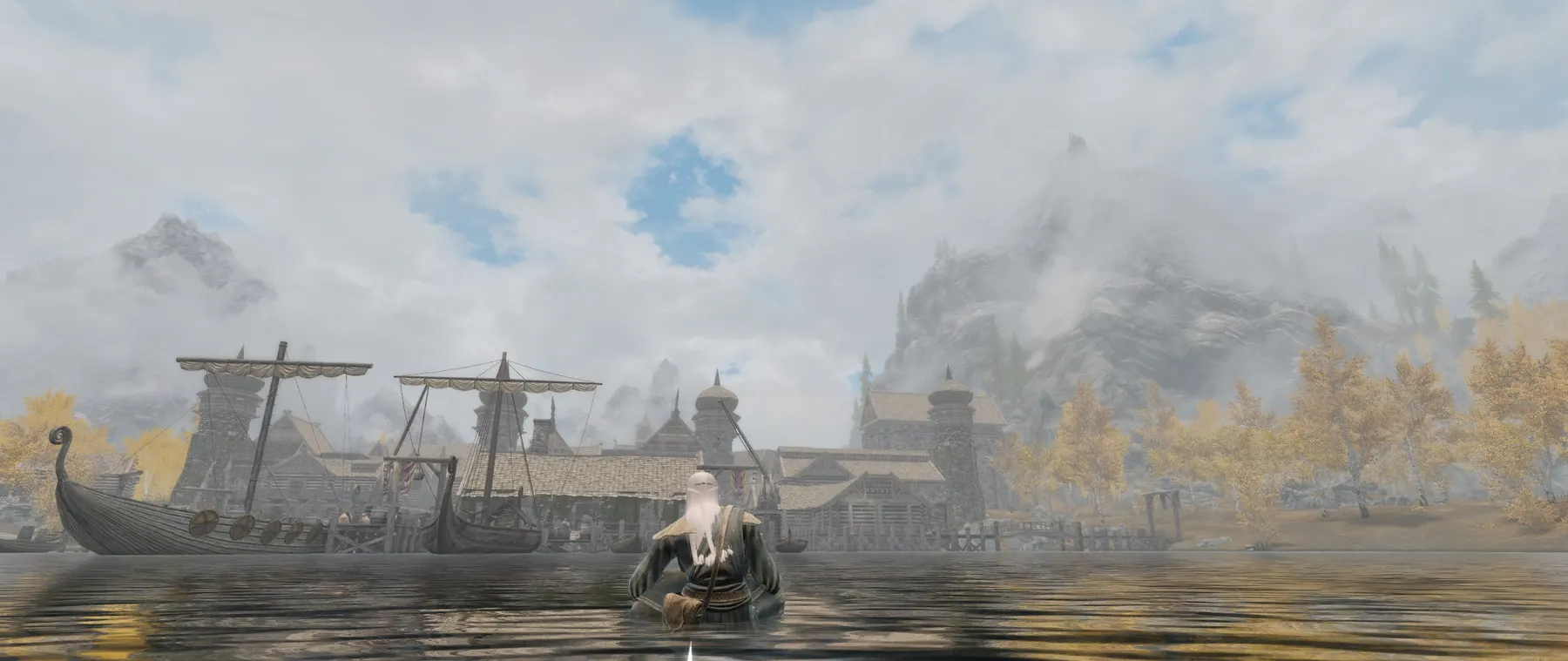 Longships in the shallows